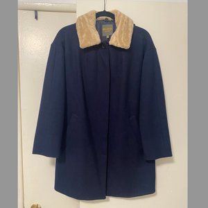 Madewell Wool Coat with Shearling Collar (Size S)